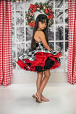 Cupcake Couture Rental~ Christmas Black and White Buffalo Plaid ~ Reversible