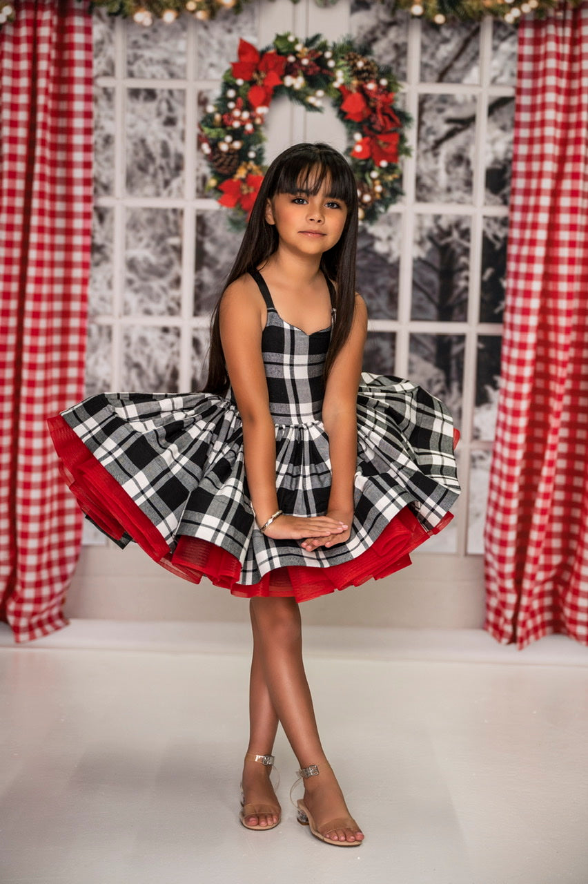 Cupcake Couture Rental~ Christmas Black and White Buffalo Plaid ~ Reve –  Blutterfly Baby Boutique Couture