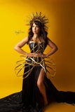 Boujee Bee LuXee ~ Bombshell Gold Cage Corset Gown
