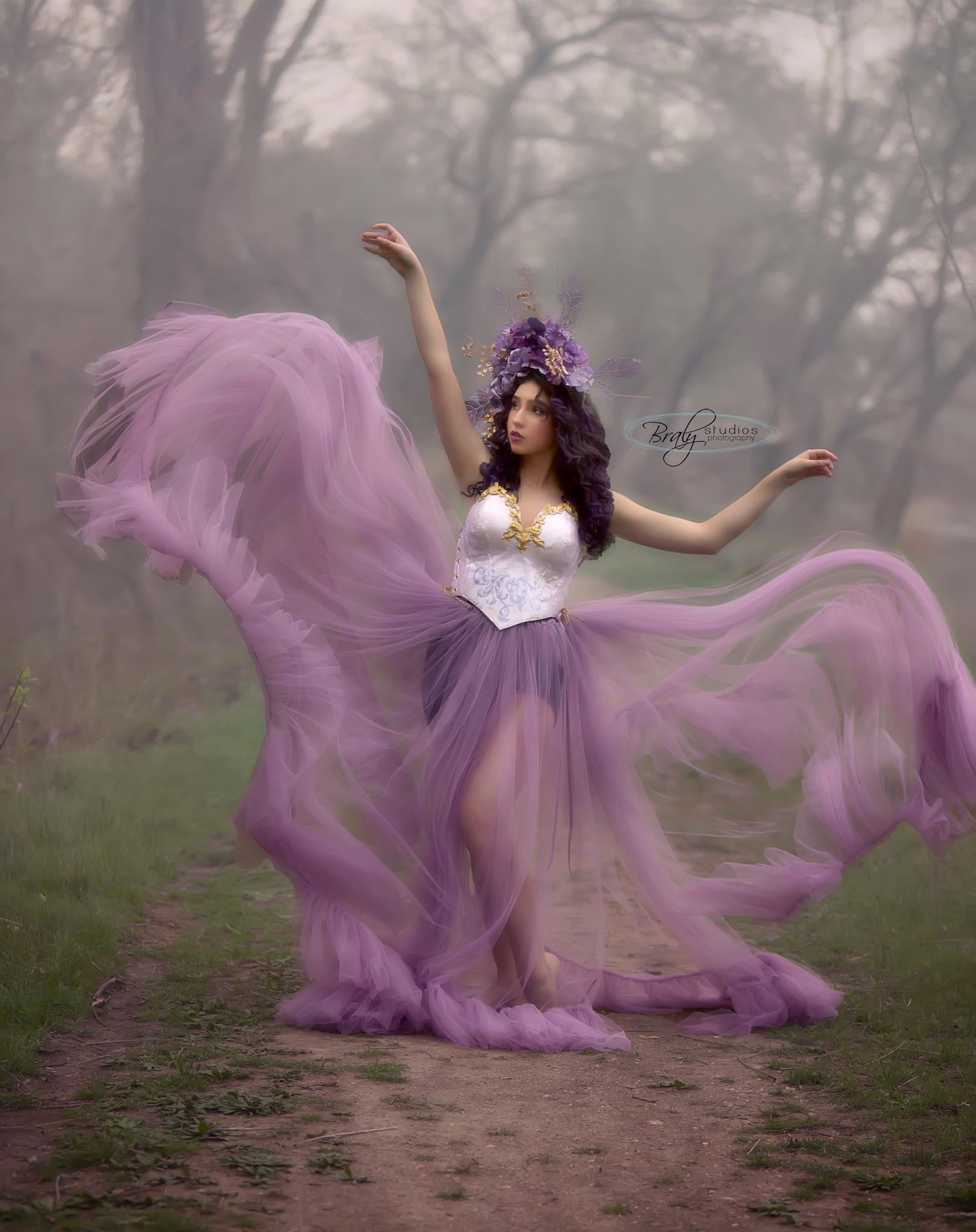 Bee J Stanley LuXee ~ Purple Passion Floral Headdress – Blutterfly Baby  Boutique Couture