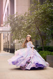 LuXee Couture Gown Rental~ Rainbow Dot